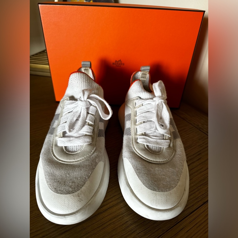 Hermes Crew Sneakers Size 37 Preloved - Picture 3 of 5